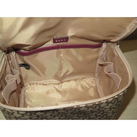 DKNY R84R4836 Women's O/S Beige/Red All Over "DKNY" Print 2 Piece Cosmetic Set - Picture 6 of 6